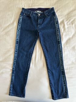Stella McCartney Denim Blue Jeans W/ Logo Stripes Excellent Condition