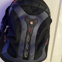 Swiss Gear Black & Red Backpack With Lots Of Compartments 