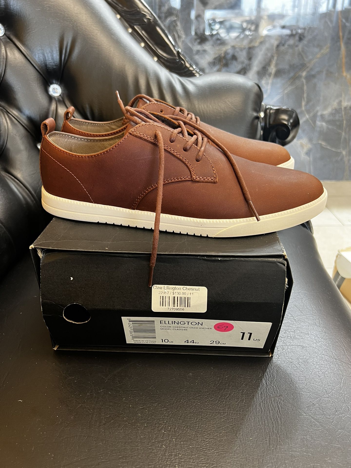 Clae Ellington Leather Shoes in box size 11US