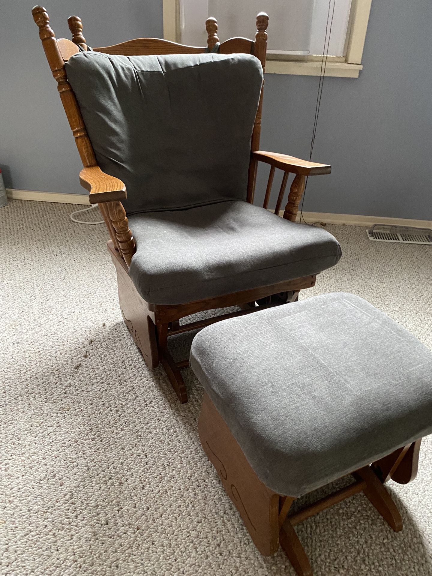 Newly Reupholstered Glider with Ottoman