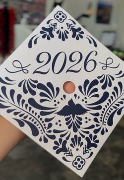 Talavera style grad cap topper