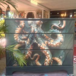 Deep Down Ocean Kraken Inspired Vintage Dresser