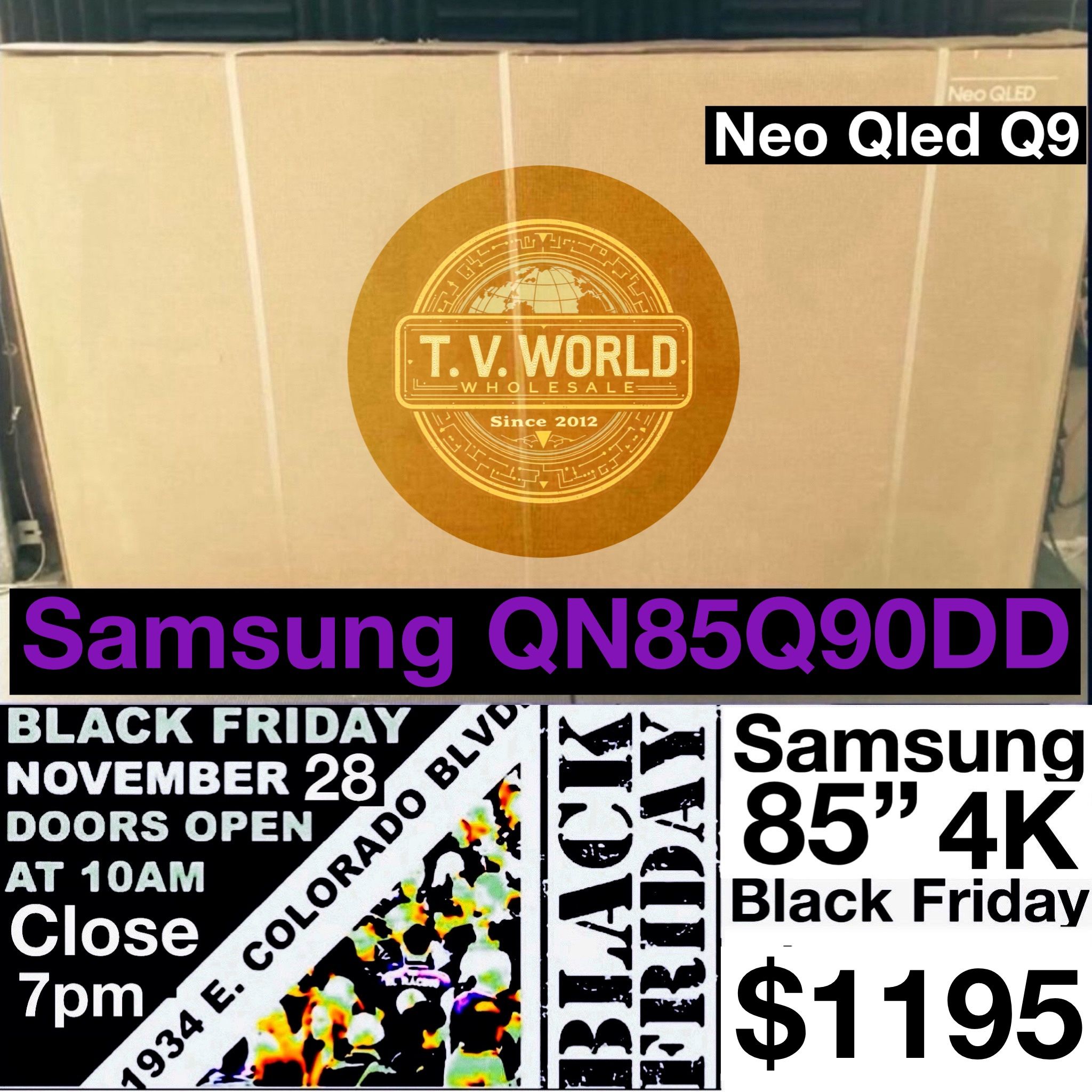 Samsung 85 inch Neo QLED 4K TV Smart Q9 2024 model Black Friday sale