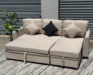 🔥 BRAND NEW SOFA BED WITH REVERSIBLE CHAISE + STORAGE — FREE SAME-DAY DELIVERY IN DALLAS! 🔥