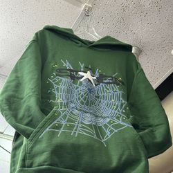 Size XL Hunter Green Sp5der Hoodie