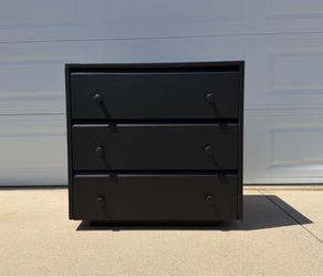 3 Drawer Solid Maple Wood Dresser / Color: Black
