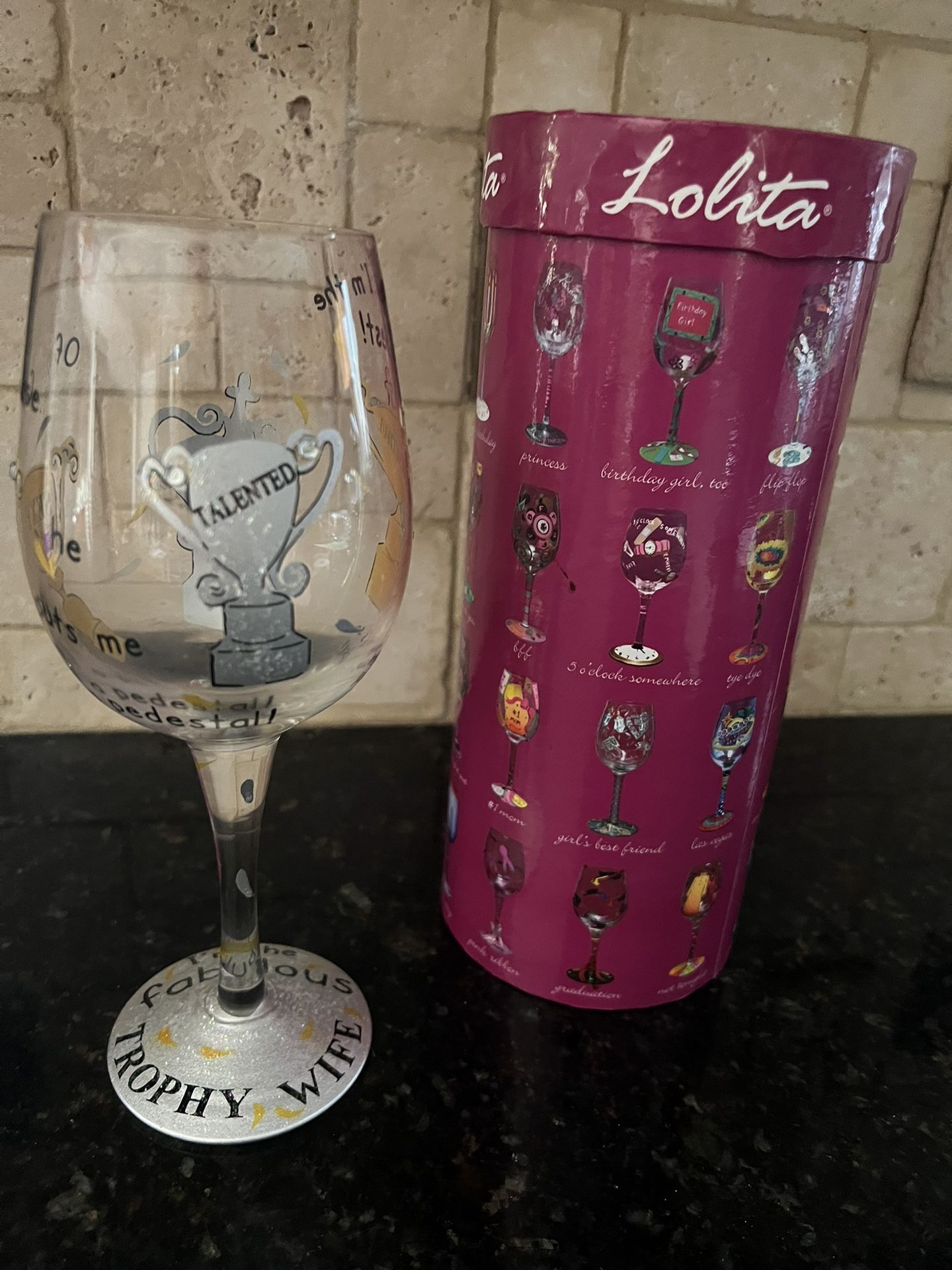 Trophy Wife Wine Glass By Lolita