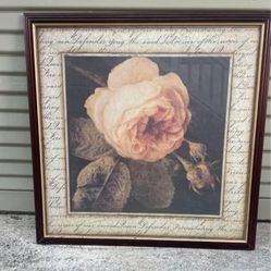 Large Vintage Rose Wall Hanging 