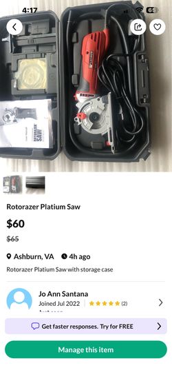 Rotorazer Platinum Saw with Storage case