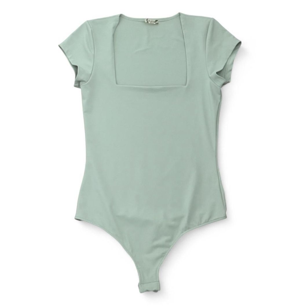 Free people square eyes bodysuit cloudy sage