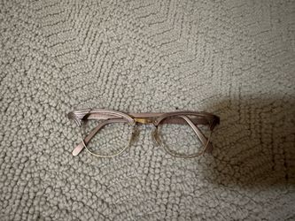 Vintage 1950s Style Browline Eyeglass Frame - Gold and Striped