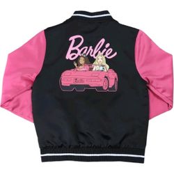 Barbie Bomber Jacket Women's S or Juniors XXL M Pink Black New