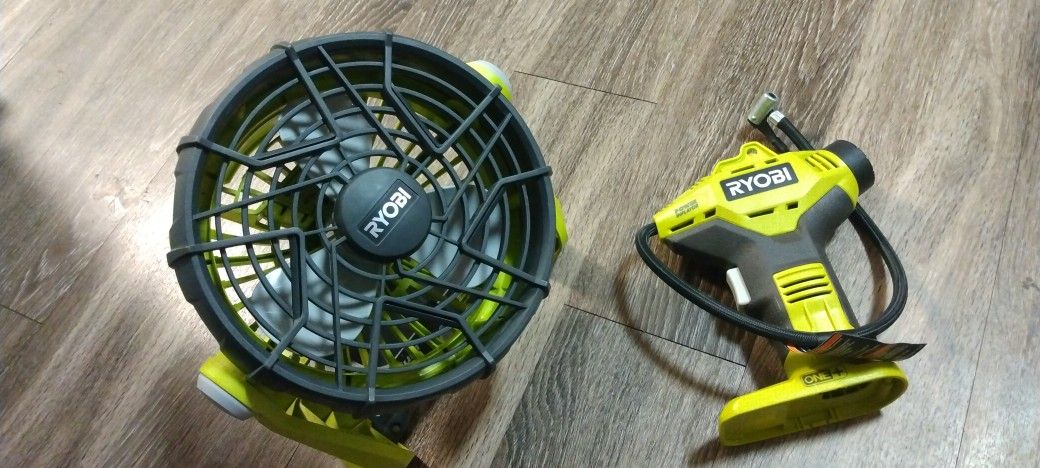 Used Ryobi fan and inflator - You pick up - Usted recoge