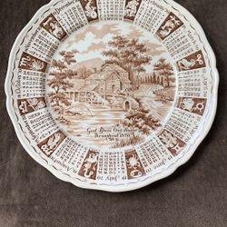 Alfred Meakin Callander/ Astrology Vintage Plate With Hand Engraved Patterns.