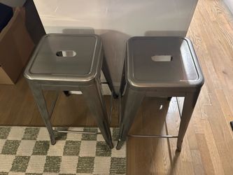 Metal Stackable Stools Set of 2