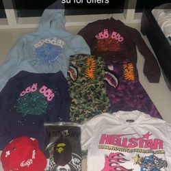 Chrome, Bape, Sp5der, Hellstar, Denim tear, Essentials 