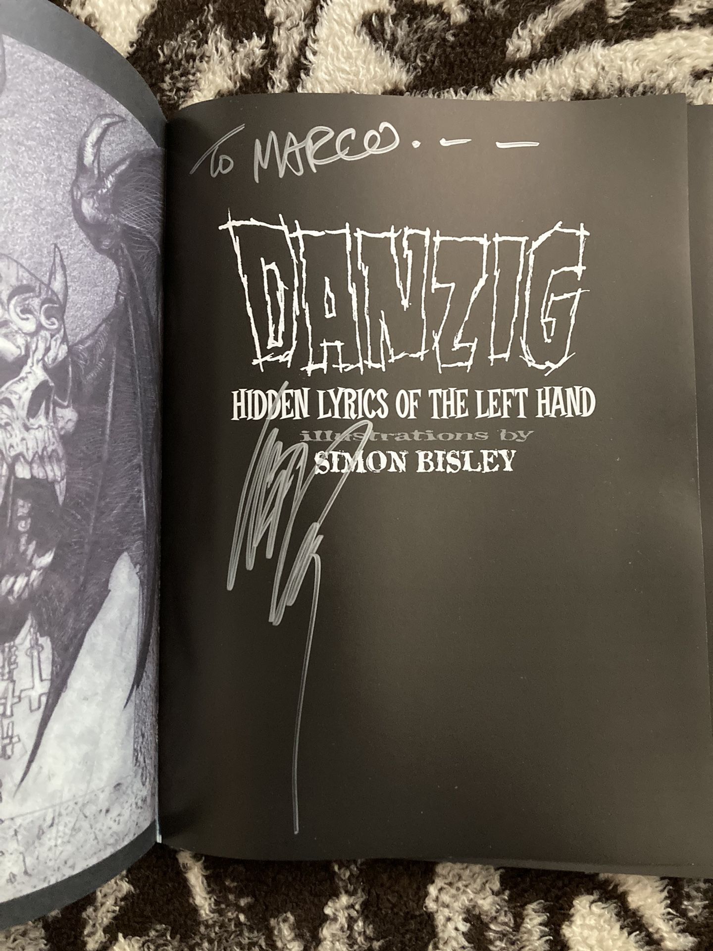 Signed Danzig Lyrics Of The Left Hand 1