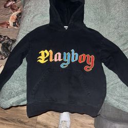 Playboy Pacsun Embroidered Colorful Men Medium Long Sleeve Black Pullover Hoodie