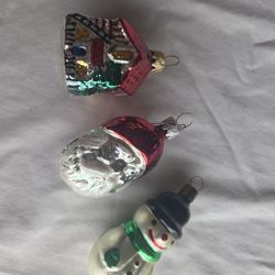 Vintage Mercury Glass Blown Christmas Ornaments 