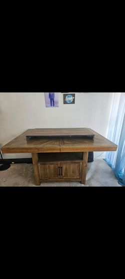 Wood dining table