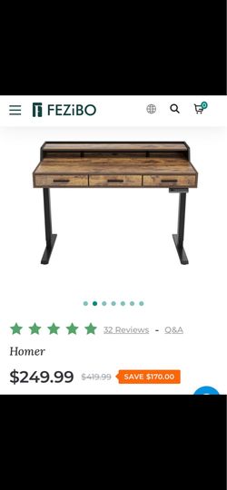 FEZIBO Electric Standing Desk 48" + HUANUO Monitor Arm