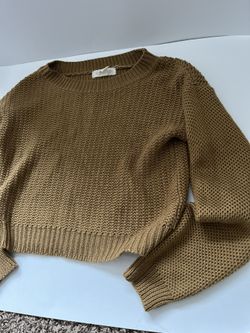 Tan Cropped Forever 21 Sweater 