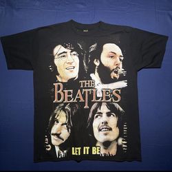 Vintage Mexican Bootleg Rock Virtual The Beatles Let It Be AOP Shirt Size XL?