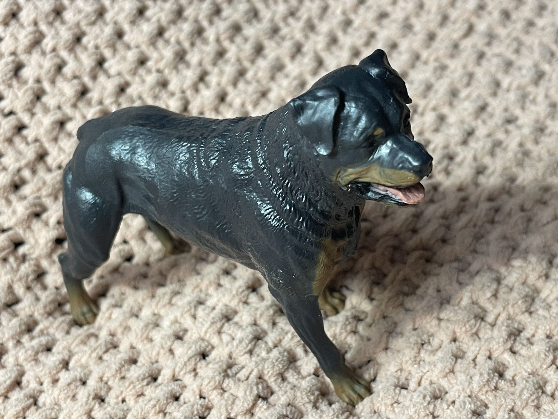Rottweiler Dog Figurine Hard Plastic