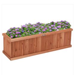 40 in. Rectangular Wooden Flower Planter Box Garden Yard Decorative Window Box
