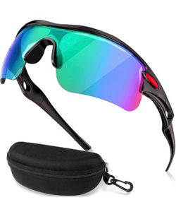 Brandnew Sports Sunglasses for Men Women Youth Baseball Fishing Cycling Running Golf Motorcycle Glasses Sports Sunglasses-Black&ren
