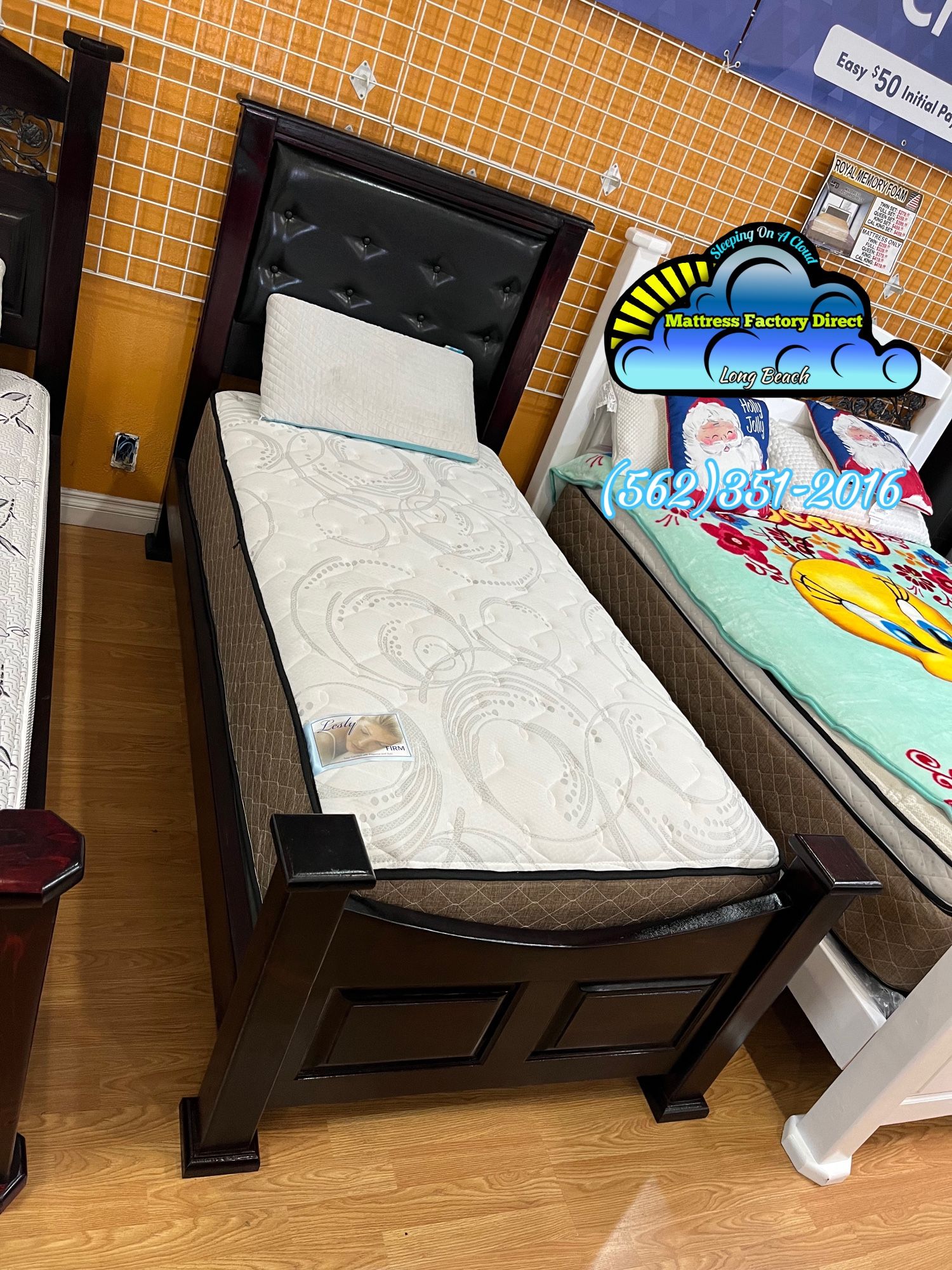 Lesly Twin Bed Frame With Mattress Extra Firm