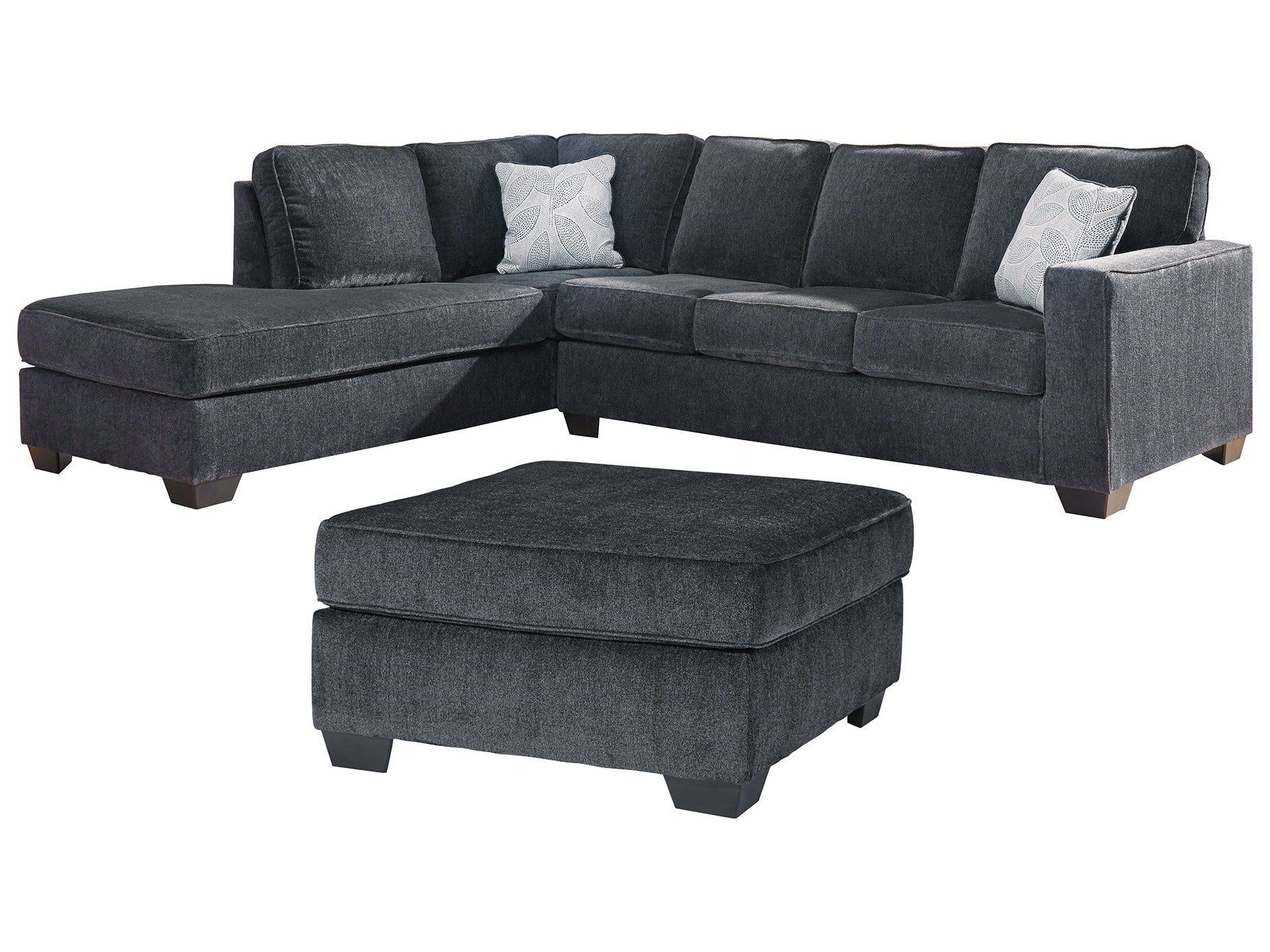 Altari Slate 2-Piece Left Sectional and Ottoman