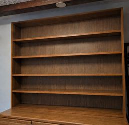 Large Wooden Bookcase with Five Shelves