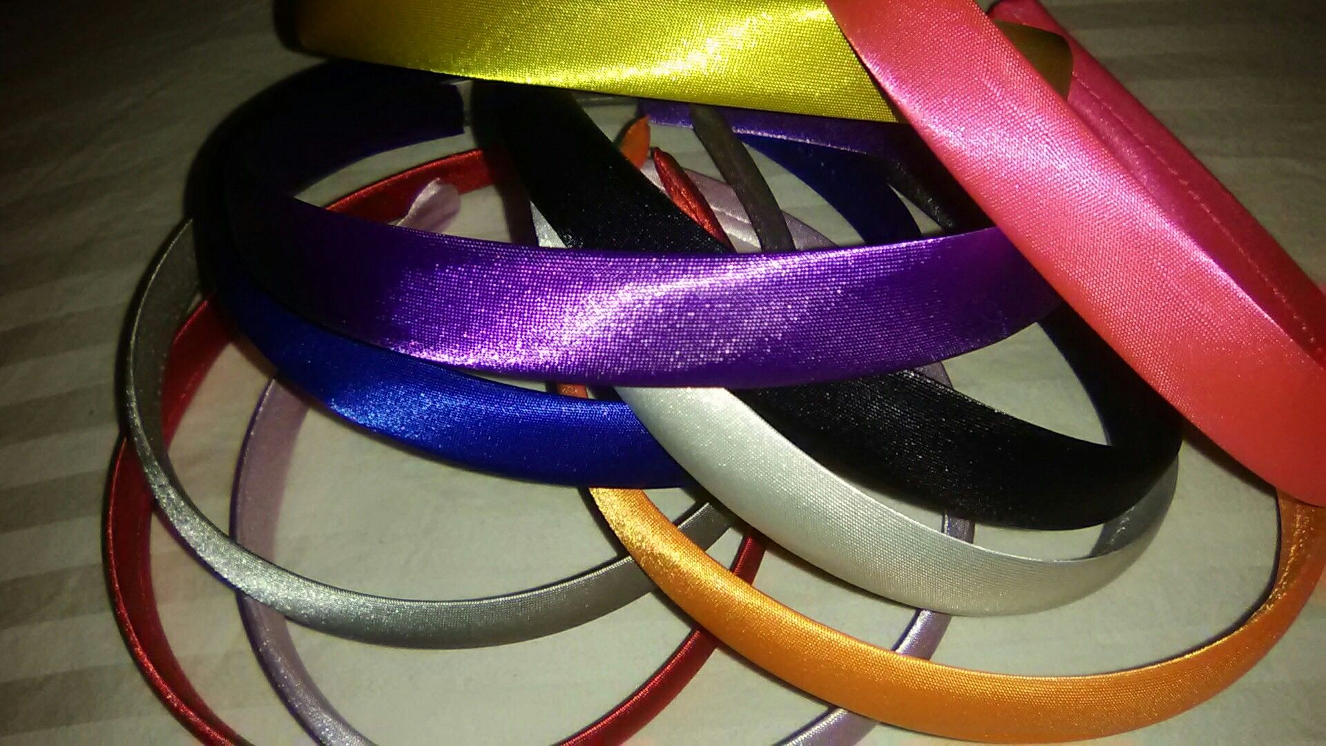 New Set of 10 satin covered headbands