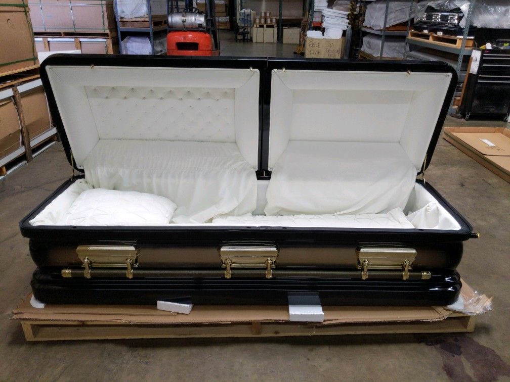 Ebony Gold Finish Casket