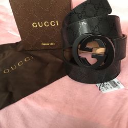 Gucci Black Imprime Belt 95/38 + more sizes available