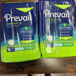 2 Pkg PREVAIL 16 Count Daily Briefs Youth 15"-22" Total 36
