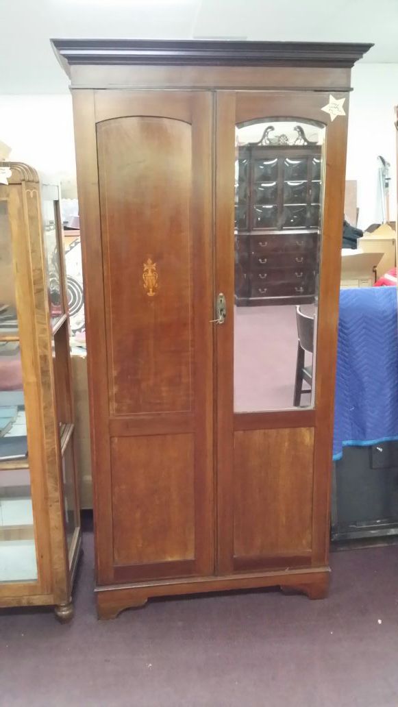 Vintage wardrobe cabinet with mirror