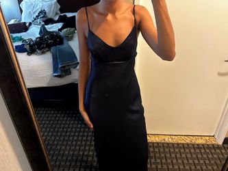 Hello Molly Navy Silk Maxi Dress