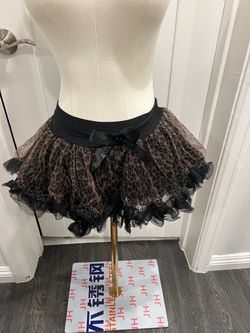 Leopard Print Tutu Mini Skirt size S