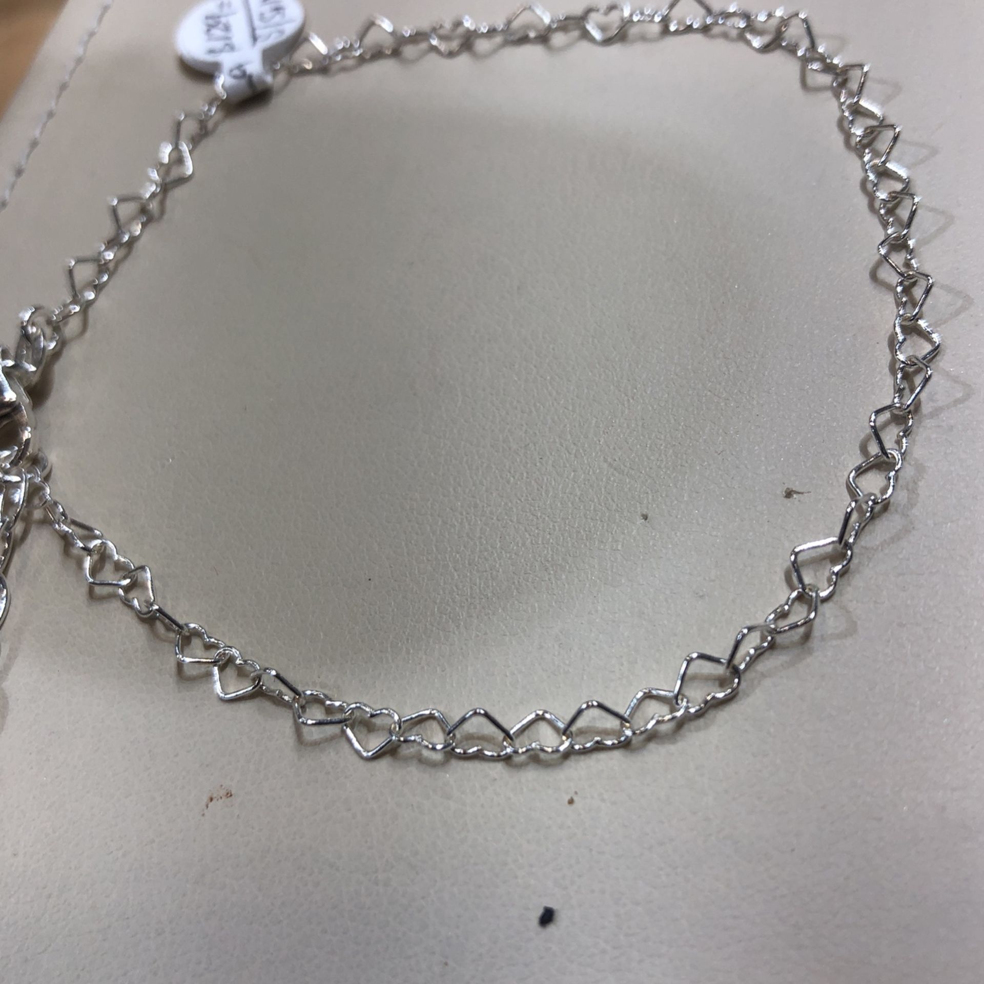 925 Sterling silver heart anklet