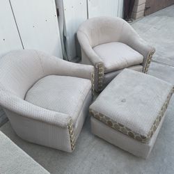 Swivel Chairs And Ottoman