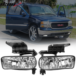 Fits 99-02 Chevy Silverado 00-06 Suburban Tahoe Front Bumper Fog Lights Clear Len