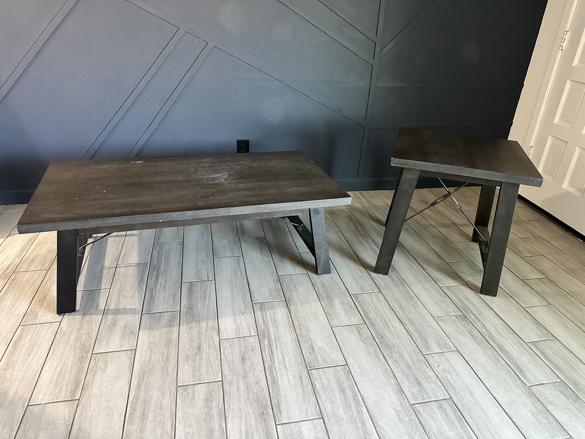 Industrial Coffee Table & End Table Set