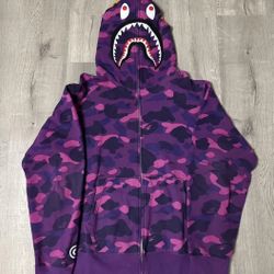 Bape Hoodie Zip-Up Purple