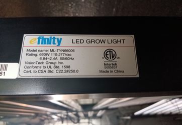 9 NEW eFinity SuperStar 2 II / LED GROW LIGHT // ML-TYN66006 660 Watt // VisionTech Group / Grow LEDs