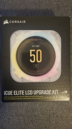 Corsair iCue Elite LCD Upgrade Kit (Ice Color) 2.1" IPS 480x480 Resolution 600 cd/m² Brightness, 30FPS, 5YR Warranty 