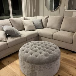New Gray Ottoman