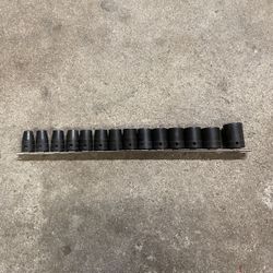 Snapon 14 Piece 1/2 Drive 6point Impact Socket Set - Shallow