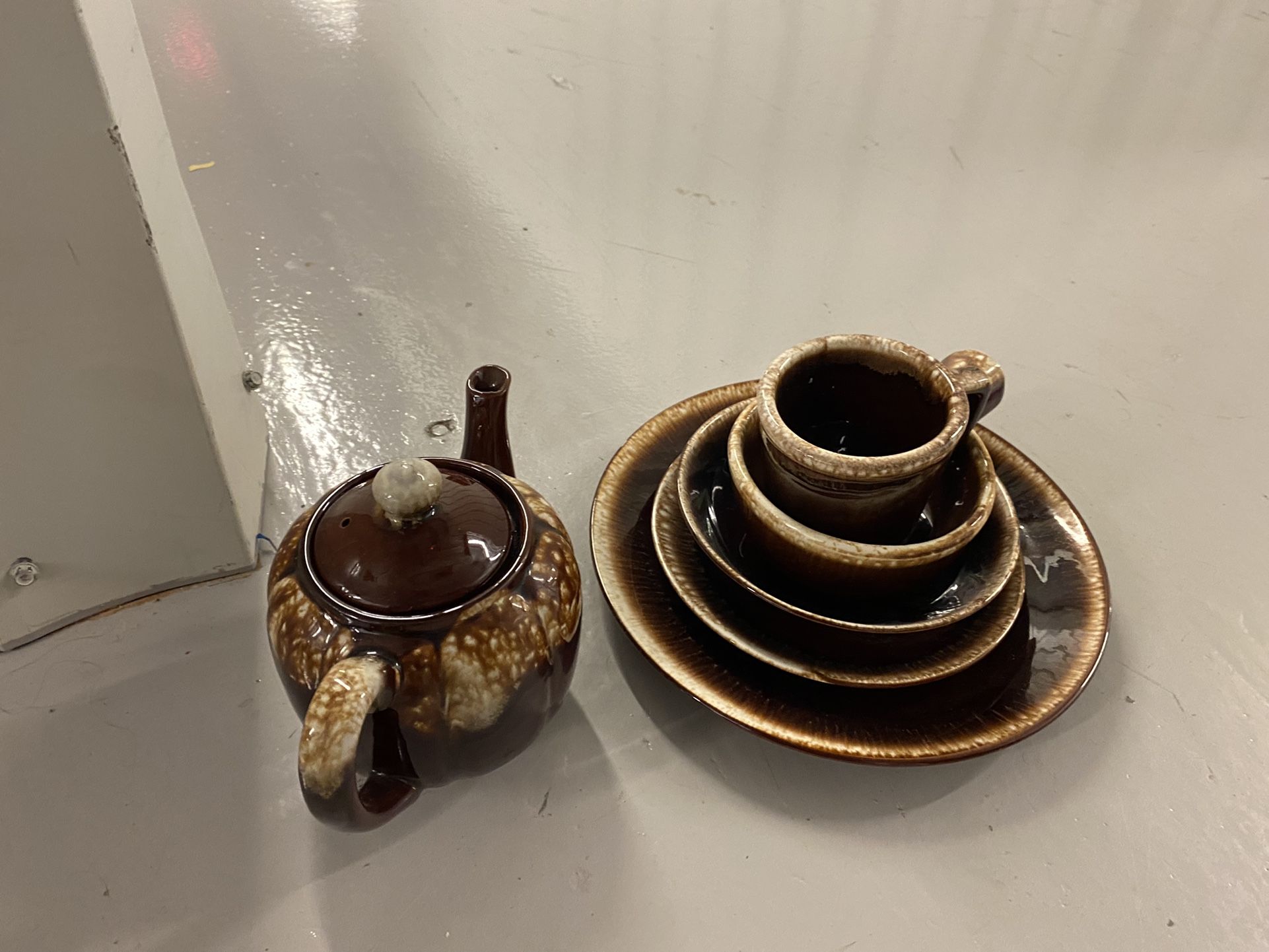Glass Set Of 8 Chocolate Brown